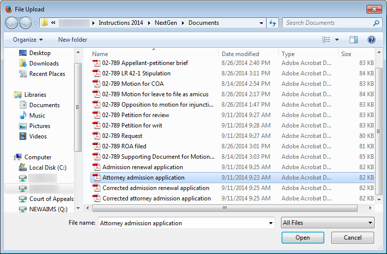 Document field highlighted